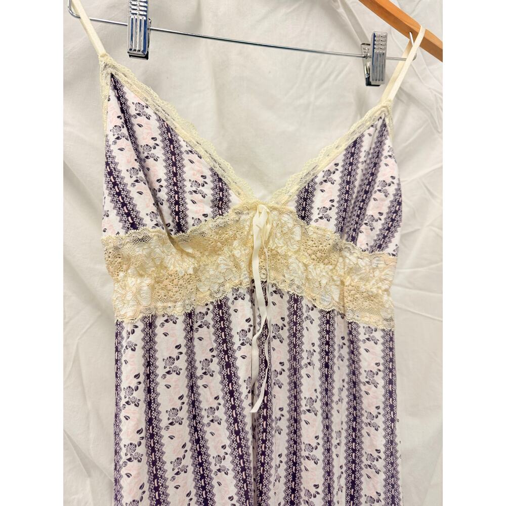 Y2K Babydoll Lace Mesh Floral Bow Tie Coquette Blouse Top‎ Medium - Picture 3 of 6